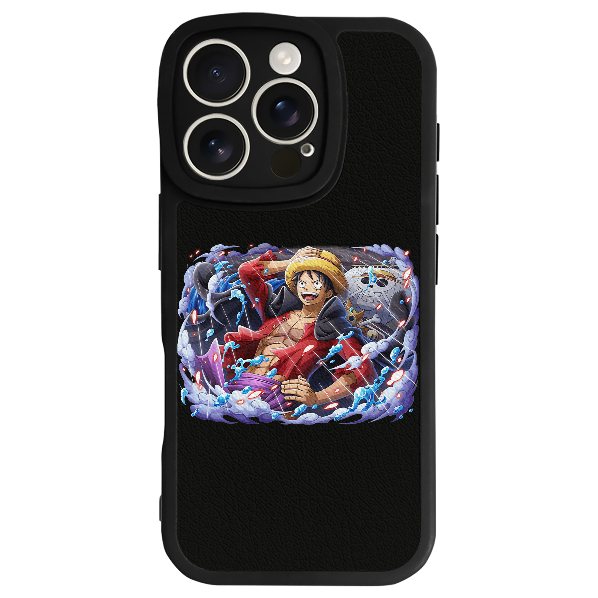 （画像用） ワンピース モンキー・D・ルフィ ONE PIECE Monkey D. Luffy 【iPhone 16シリーズ対応】シリコンスマホケース（レザー調） 材質：シリコン